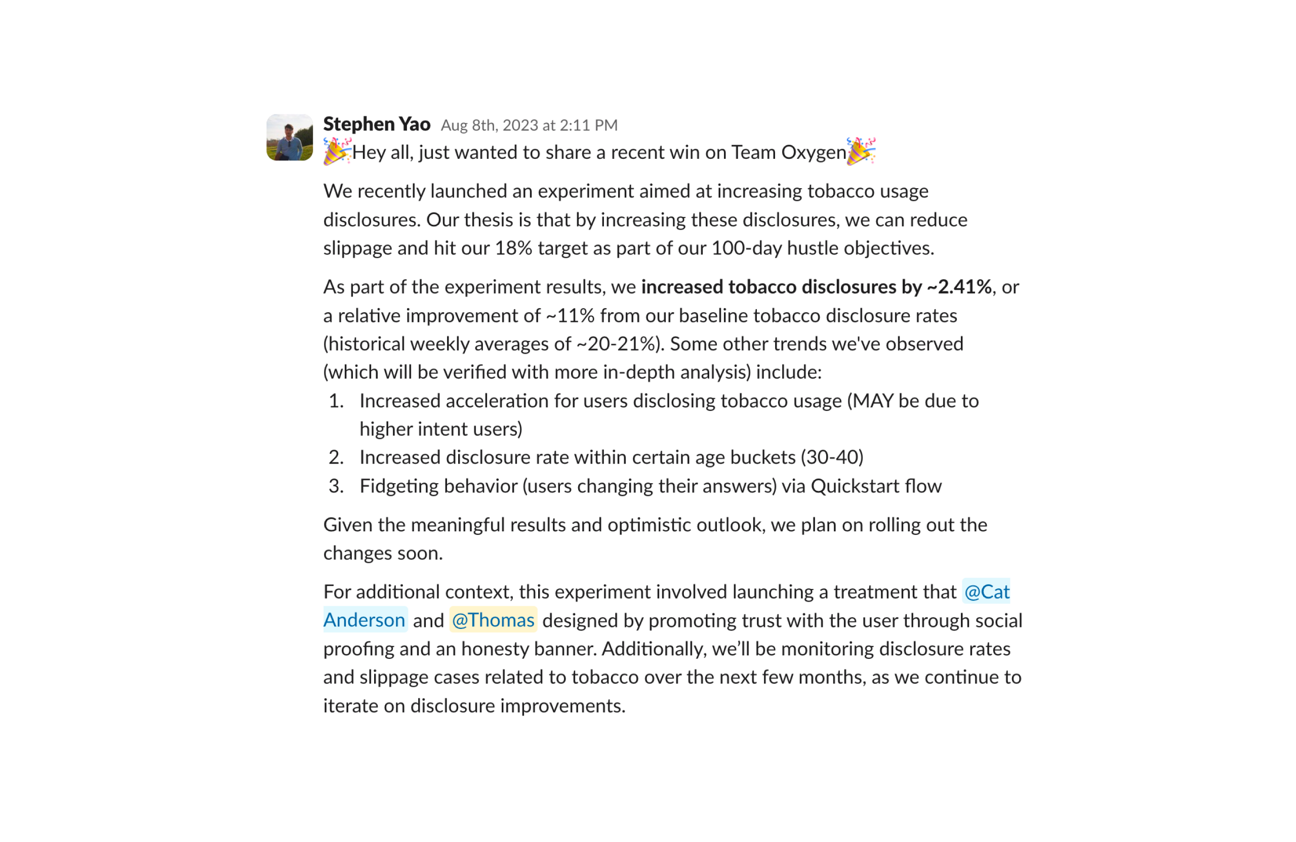 Experimentation results visualization